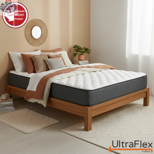 UltraFlex® STELLAR medium firm orthopedic mattress with cooling gel, high-density soy foam, and quilted top, made in Canada.