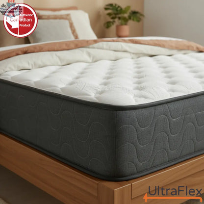 UltraFlex® STELLAR Medium Firm orthopedic mattress with cooling gel, soy foam, and quilted top, made in Canada.