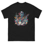 Unisex black Skelton Rock n Roll T-shirt by Little Guitars, featuring a classic music-themed design and front print.