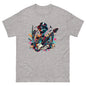 Unisex Skeleton Rock n Roll T-shirt by Little Guitars in sport grey, featuring classic music-inspired graphic design.