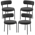 Avery 4 Pieces Modern Dining Chairs with Corduroy Upholstery-Black