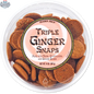 Trader Joe's Triple Ginger Snaps cookies by Vancou-Vert Trading Ltd., showing golden-brown ginger snaps on a plate.