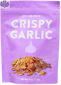 Trader Joe's Crispy Garlic by Vancou-Vert Trading Ltd., close-up of golden, crunchy garlic flakes in a 113g package.