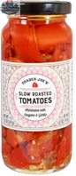 Slow roasted tomatoes in a jar from Vancou-Vert Trading Ltd., showcasing vibrant, caramelized tomatoes in a clear glass container.