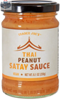 Trader Joe's Thai Peanut Sauce by Vancou-Vert Trading Ltd., savory satay sauce in 230g jar, ideal for dips and stir-fry dishes.