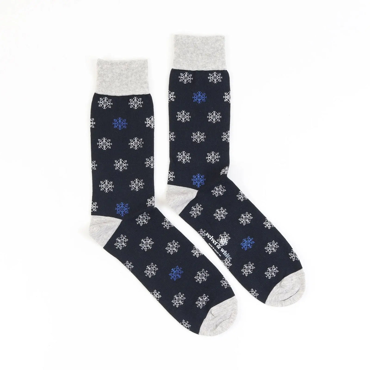 Velvet and White crystal snowflake decor socks featuring elegant, cool snowflake designs for home decoration.