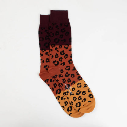 Leopard print socks by Velvet and White featuring stylish nighttime design, perfect for chic evening wear.