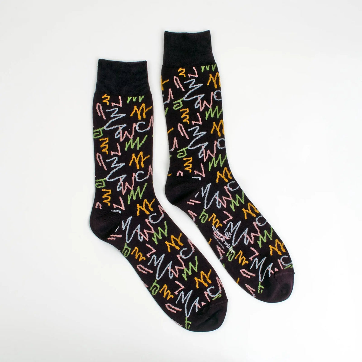 Velvet and White zig zag patterned socks with trendy, colorful design, perfect for adding a unique style to your outfit.