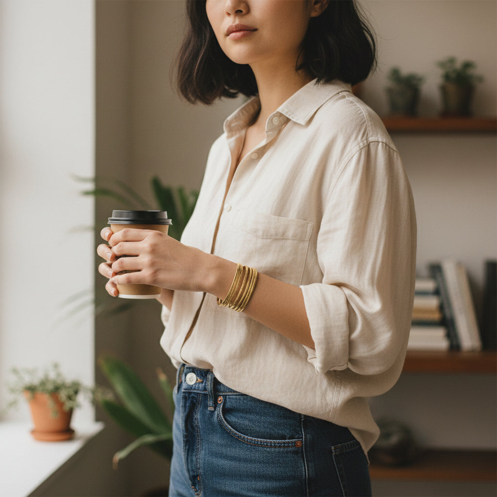 Multi Strand Gold Cuff Bracelet - Elegant Gold Stainless Steel Design - Shopthatapp.ca