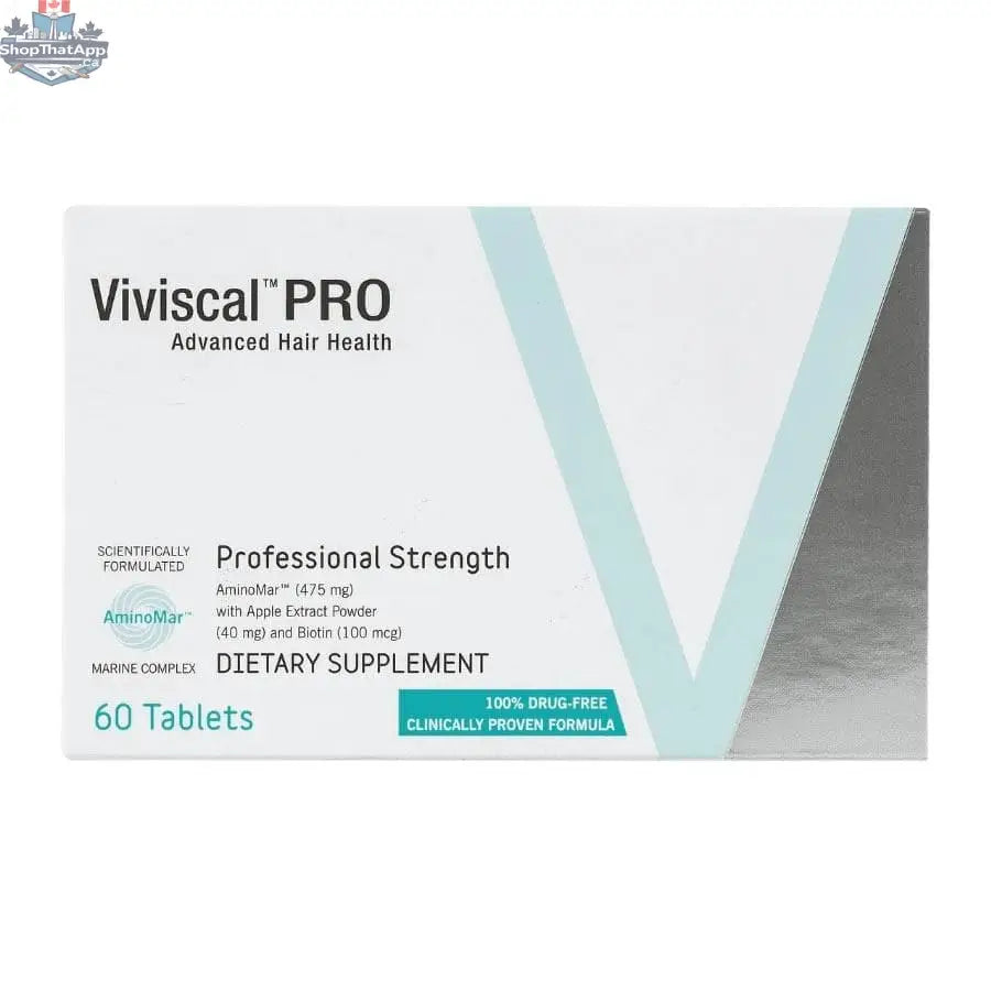 Viviscal Professional vitamins for hair care, showing a box of supplements designed to promote natural hair growth.