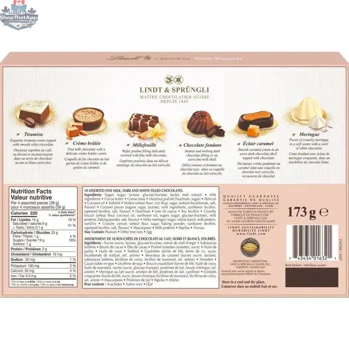 Lindt Creation Petits Dessert Chocolates Assorted Box, 173g - Shopthatapp.ca