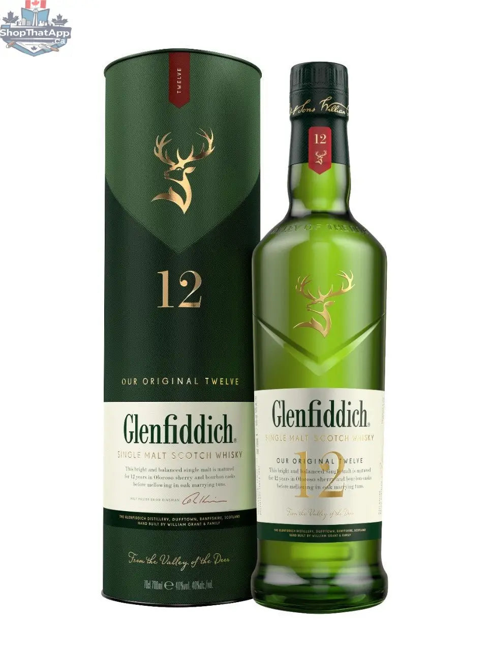 Glenfiddich 12 Year Old Scotch Whisky - Premium Quality Single Malt Whisky - Shopthatapp.ca