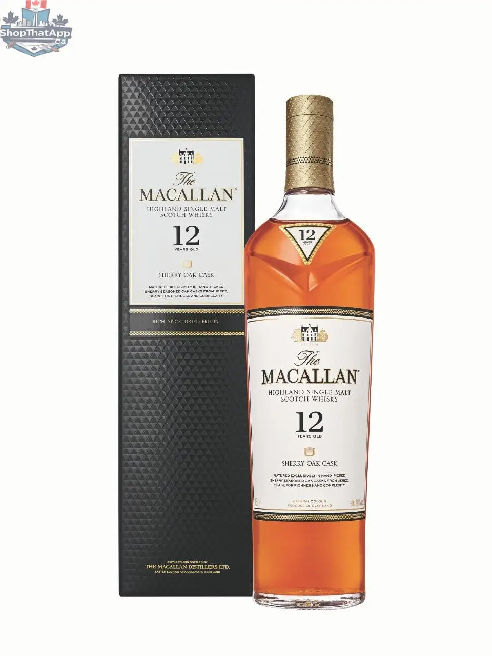The Macallan Sherry Oak 12-Year-Old - Experience the Richness of Barolo Italian Red Wine - Shopthatapp.ca