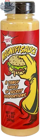 Vancou-Vert Trading Ltd. Trader Joe's Magnifisauce! 269g bottle of savory food and beverage condiment on a kitchen countertop.