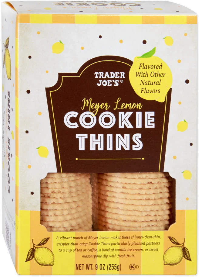 Trader Joe's Meyer Lemon Cookie Thins, 255g - Shopthatapp.ca