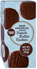 Trader Joe's Dark Chocolate Dipped French Butter Cookies, 135g - Shopthatapp.ca