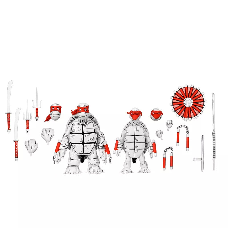 NECA Teenage Mutant Ninja Turtles Black and White First Turtles 7" Action Figures - 2pk - Www.Shopthatapp.ca
