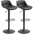Zee Counter Height/Bar Stools Set of 2 with Adjustable Height and Swivel Seat-Black