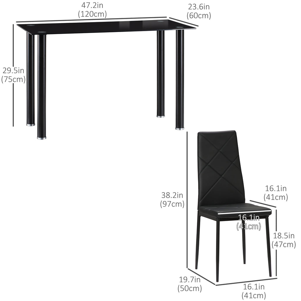 Adam Modern Space-Saving Dining Set for 4-Black - Shopthatapp.ca