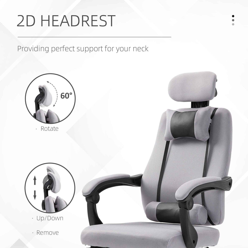Brady Ergonomic Executive High Back Office Chair with Footrest and Lumbar Support-Grey