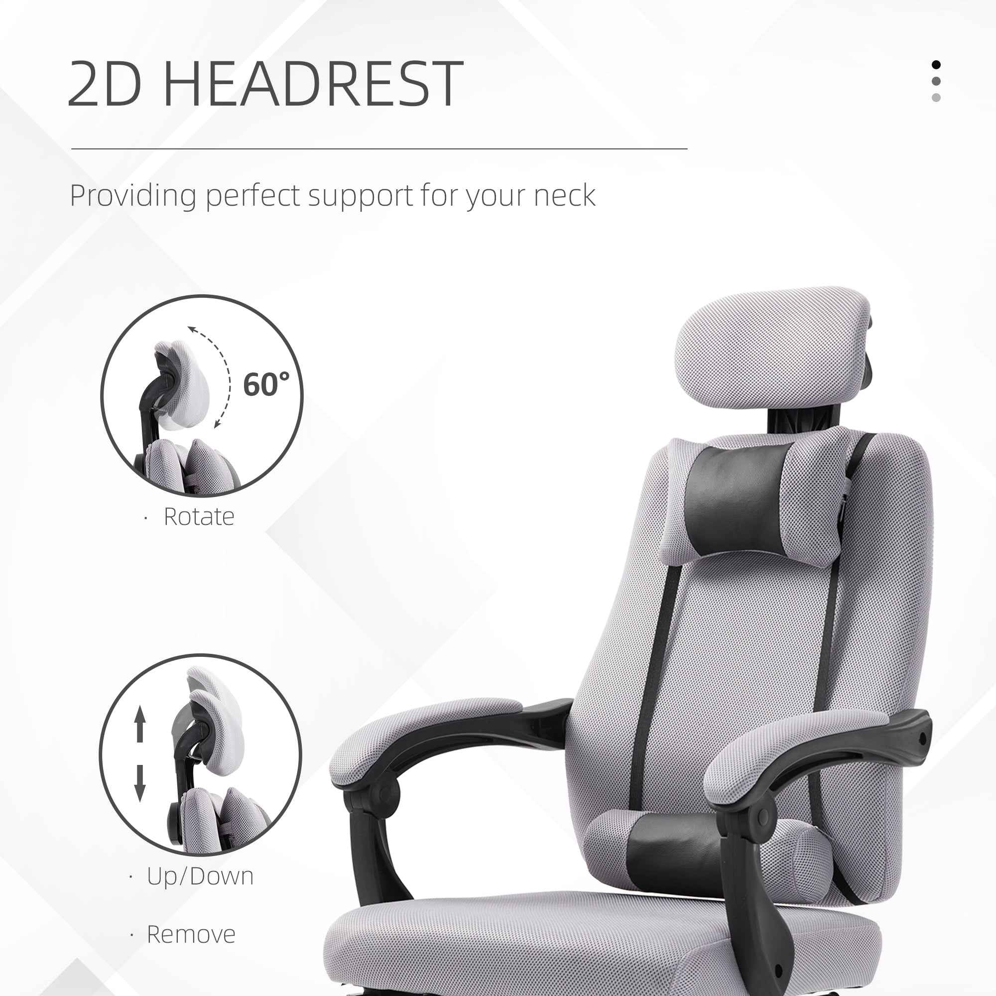 Brady Ergonomic Executive High Back Office Chair with Footrest and Lumbar Support-Grey