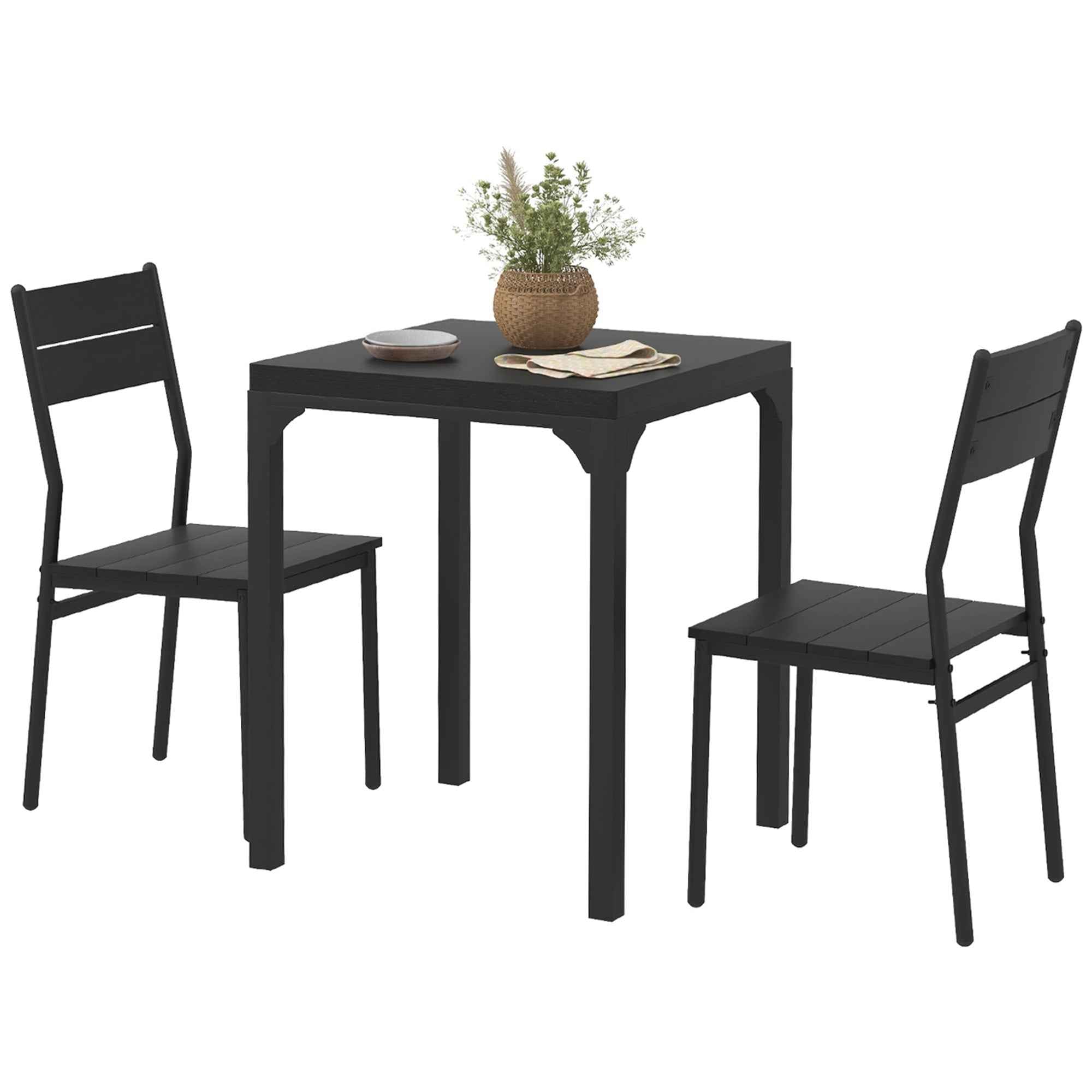 Kurt 3-Piece Dining Set for Small Spaces-Black