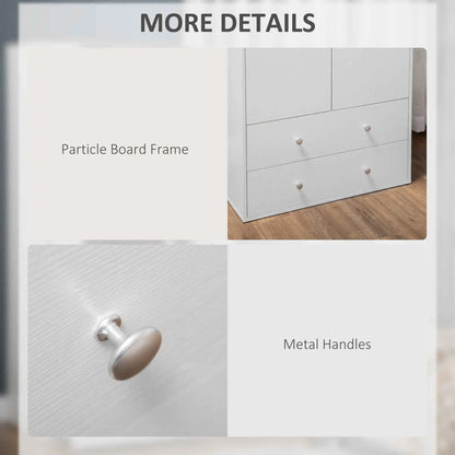 White Briar Modern Wardrobe Closet with 2 drawers and hanging rod, bedroom furniture by SLOTH Nation