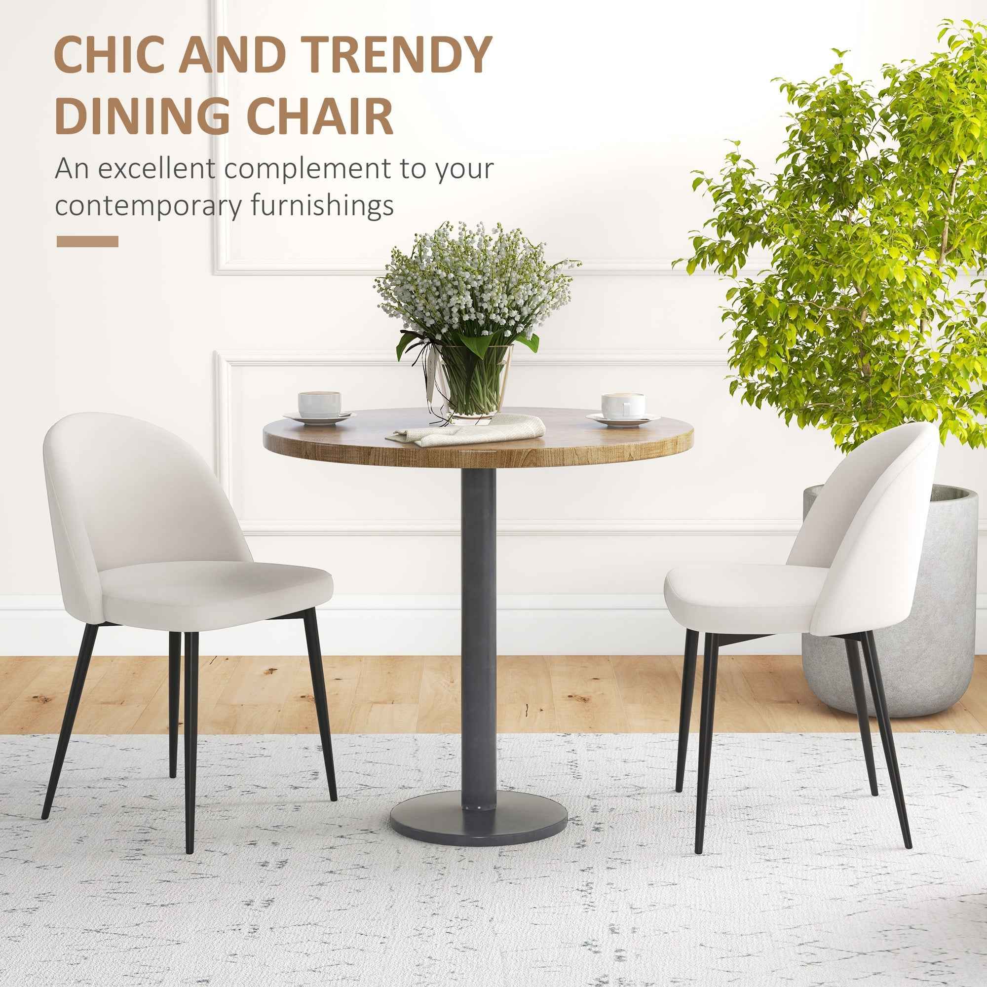 Dylan Set of 2 Mid-Back Dining Chairs-Cream White