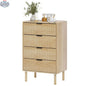 SLOTH Nation Jesse oak bedroom chest of drawers with fluted panels and solid wood legs, modern bedroom furniture piece.