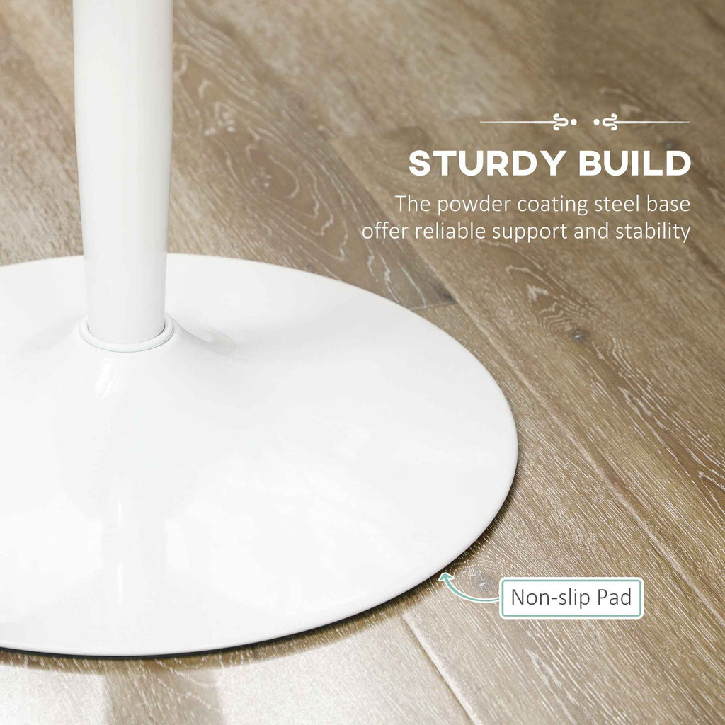 Jan Modern Round Dining Table with Steel Base for Small Spaces-White