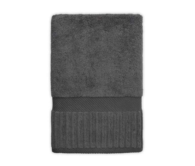 Charcoal Zenith Turkish bath towel by Skylark+Owl Canada, soft and large for luxurious drying after shower or bath.