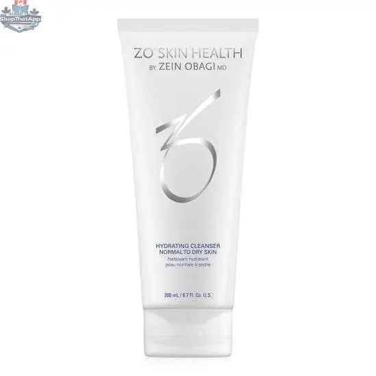 A bottle of ZO Hydrating Cleanser from Monarch MD Medical Aesthetics, with clear labeling and a minimalist design on a white background.