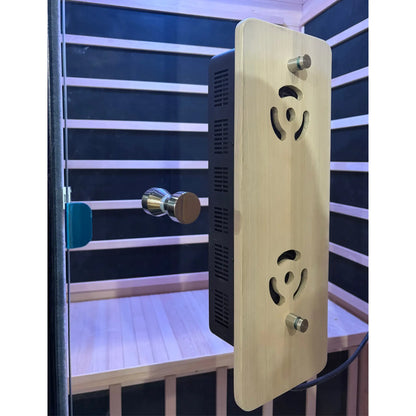 Zoppinh Blisspod Malmo infrared red light sauna for two with LED chromotherapy and low EMF design, featuring red light therapy.