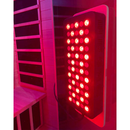Zoppinh Blisspod Malmo infrared red light sauna for two persons with LED chromotherapy and low EMF infrared heating.