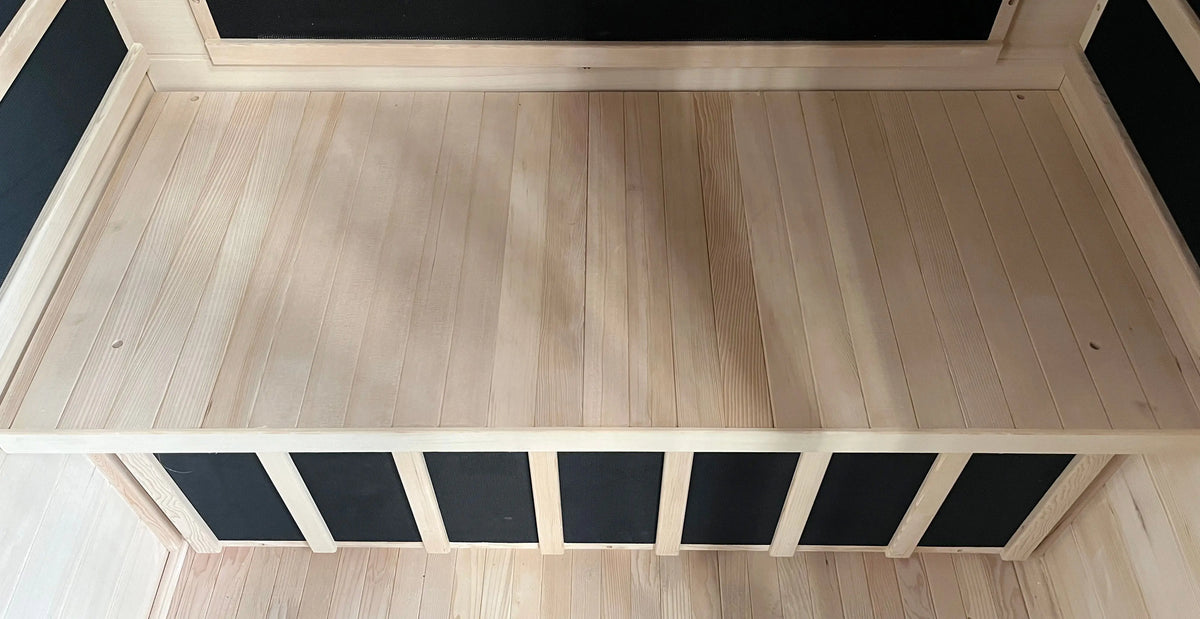 Zoppinh Blisspod Vienna infrared sauna for 2 persons with Canadian Hemlock wood, 4 heaters, and low EMF technology.